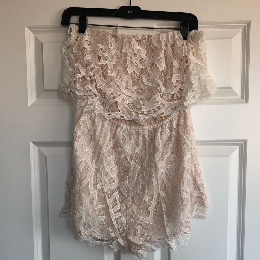 White lace Tobi romper